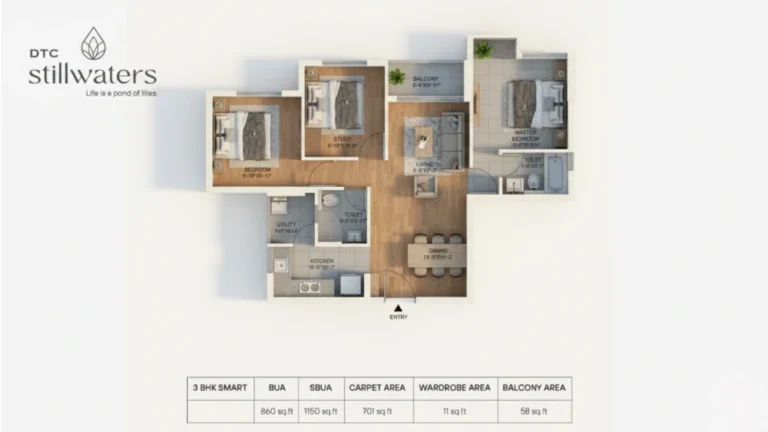 dtc still waters 3bhk floor plan