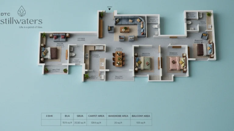 dtc still waters 4bhk floor plan